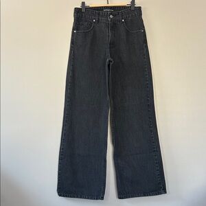 Pool House New York Straight Wide-Leg Jeans Size 28 Faded Black Wash